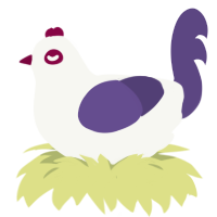 goth gf, a white and overcast chicken