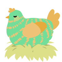 A spring and honey chicken with a bar pattern