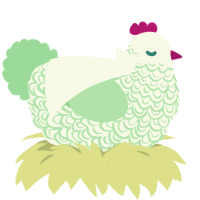 Altoids, a white and spring chicken with a double-lace pattern