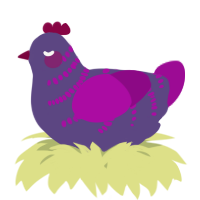 A overcast and plum chicken with a half-bar pattern