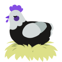 A sable and silver chicken with a head pattern