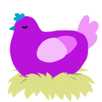 A amethyst and lavender chicken