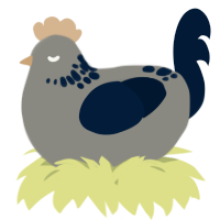 A ash and tumblr chicken with a neck-speckle pattern