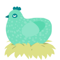A mint chicken with a speckle pattern