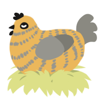 A honey and ash chicken with a bar pattern
