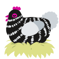 A sable and mist chicken with a bar pattern