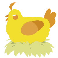 A yellow and orange chicken