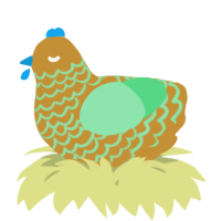 A gold and spring chicken with a lace pattern
