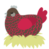A bark and crimson chicken with a lace pattern