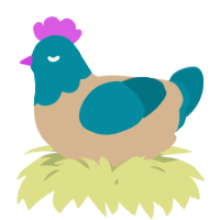 A beige and sea chicken with a head pattern