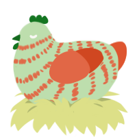 Rotton Tomato, a gluppy and vermilion chicken with a bar pattern