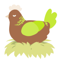 A brown and lime chicken with a neck-band pattern