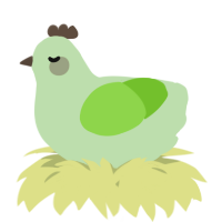A gluppy and grass chicken