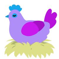 A lilac and amethyst chicken