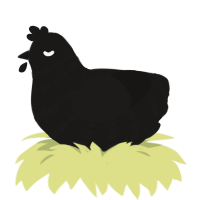 Graveyard Guardian, a sable chicken with a bar pattern