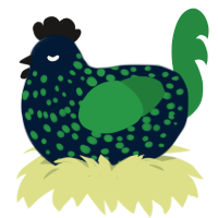 laser tag carpet, a tumblr and viridian chicken with a speckle pattern
