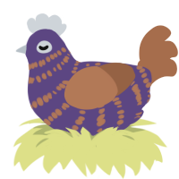 A overcast and brown chicken with a bar pattern