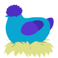 A cerulean and indigo chicken