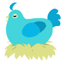A aqua and cerulean chicken