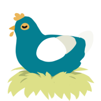 Jade, a sea and white chicken