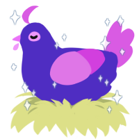 Urchin, a indigo and orchid chicken