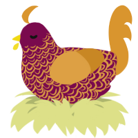 A wine and orange chicken with a double-lace pattern
