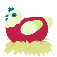 A crimson and apple chicken with a head pattern