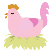 A rose and pink chicken with a lace pattern