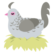 le bird, a mist and ash chicken with a half-lace pattern