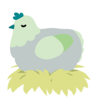 A silver and gluppy chicken with a head pattern