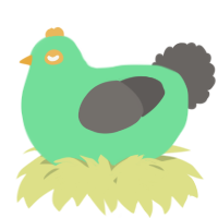 A spring and grey chicken