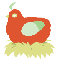 A vermilion and gluppy chicken