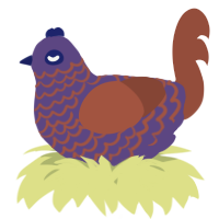 A overcast and russet chicken with a lace pattern