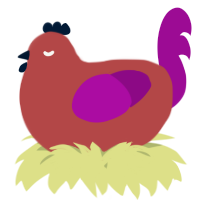 A red and plum chicken
