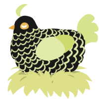 A sable and lemon chicken with a lace pattern