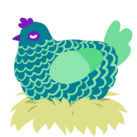 A sea and spring chicken with a lace pattern