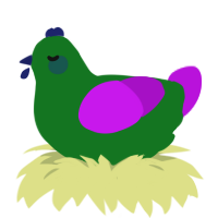 grinch, a leaf and amethyst chicken
