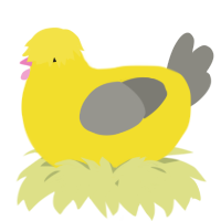 A yellow and ash chicken