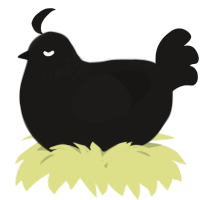 A sable chicken with a neck-speckle pattern