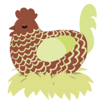 A russet and lemon chicken with a lace pattern