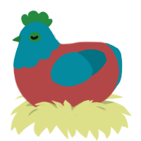 zombie, a red and sea chicken with a head pattern