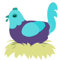 (unnamed), a overcast and aqua chicken with a head pattern