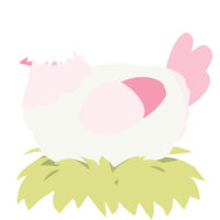 A white and rose chicken with a head pattern