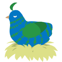 A sapphire and viridian chicken with a bar pattern