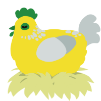 A yellow and silver chicken with a neck-speckle pattern