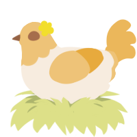 Joye, a cream and honey chicken with a head pattern