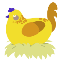 (unnamed), a yellow and ochre chicken with a neck-speckle pattern