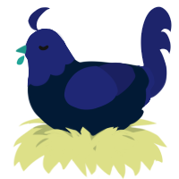 A tumblr and navy chicken with a head pattern