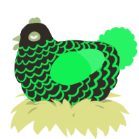 A mist and fuchsia chicken with a lace pattern