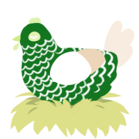 A leaf and cream chicken with a lace pattern